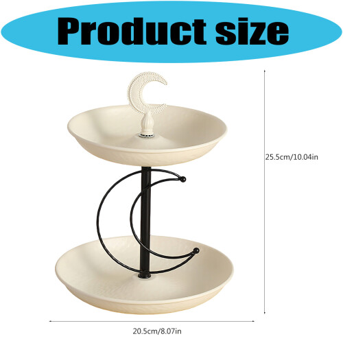 Elegant Double Layer Serving Dish Iron Display Plate for Fruits 2