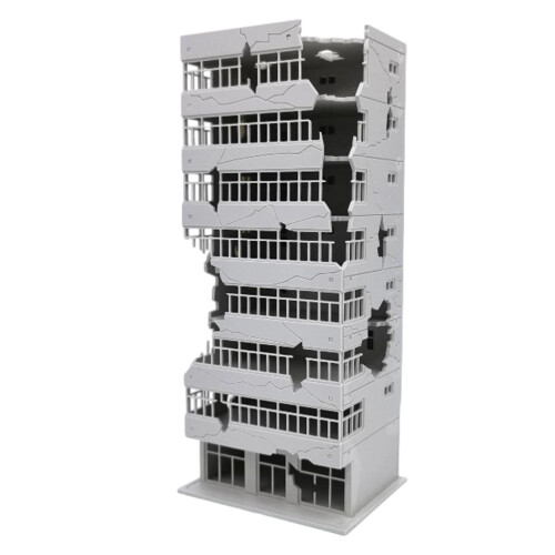 1:144 Ruined Damaged Building After War Assembling Model-6