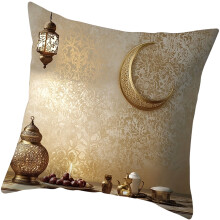 Eleganter goldener Mond-Ethno-Festival-Kissenbezug, weicher,-1