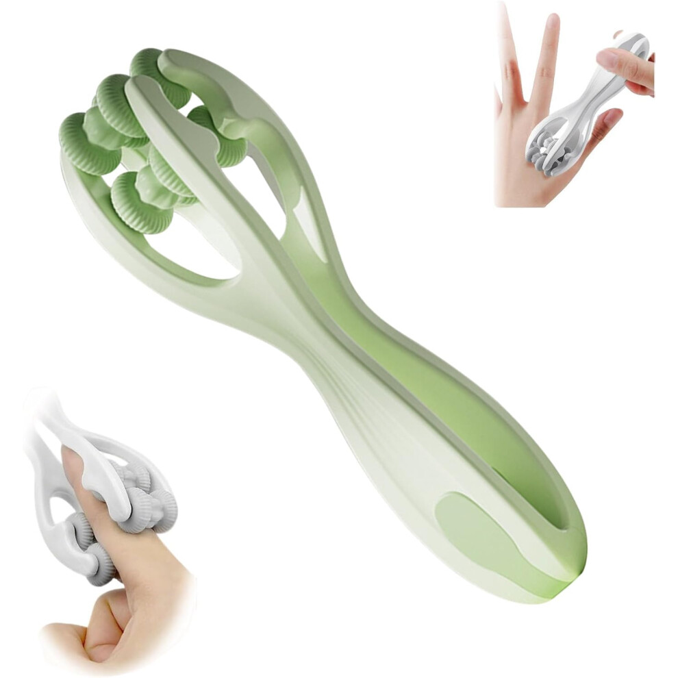 Green Velanu Finger Osteoarthritis Massage Hand Massager, Silicone Roller, Relief (Green)