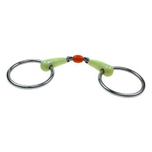 Horse bit, horse bits, Obit, wearresistant, loose ring, horse training tool, length 127 mm, robust horse snaffle bit red
