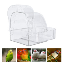 Transparente Vogeltränkenbox für kleine Papageien, 15 cm, Einfaches Klammerdesign
