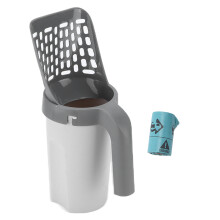 Tragbarer Katzentoiletten-Rechen mit Aufbewahrungsbox 28,5x11,3 cm