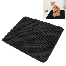 EVA Doppel-Schicht Katzenstreu-Matte 50x39,5cm Rutschfest Schwarz
