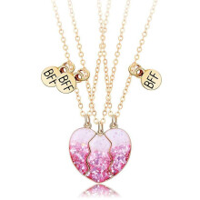 Friendship Necklaces with Heart Pendant, Magnetic Jewellery, Gift for Friends (Gold)