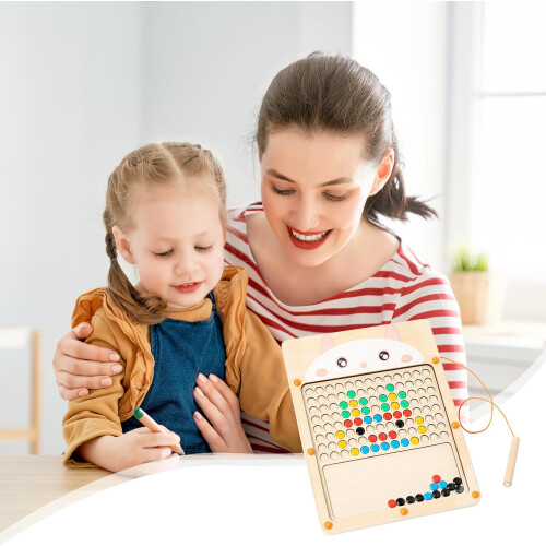 Large Magnetic Doodle Board, Wooden Magnetic Drawing Board for Kids, Medium Size 1
