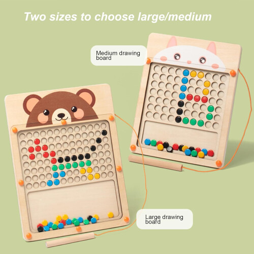 Large Magnetic Doodle Board, Wooden Magnetic Drawing Board for Kids, Medium Size 2
