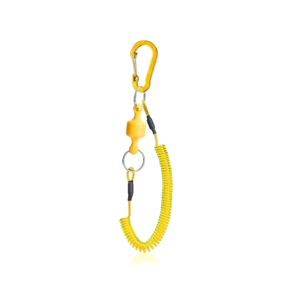 Coil Lanyard For Fishing Gear Protection 1.5M Length Fixed Rope Antilost Yellow 9189345923333