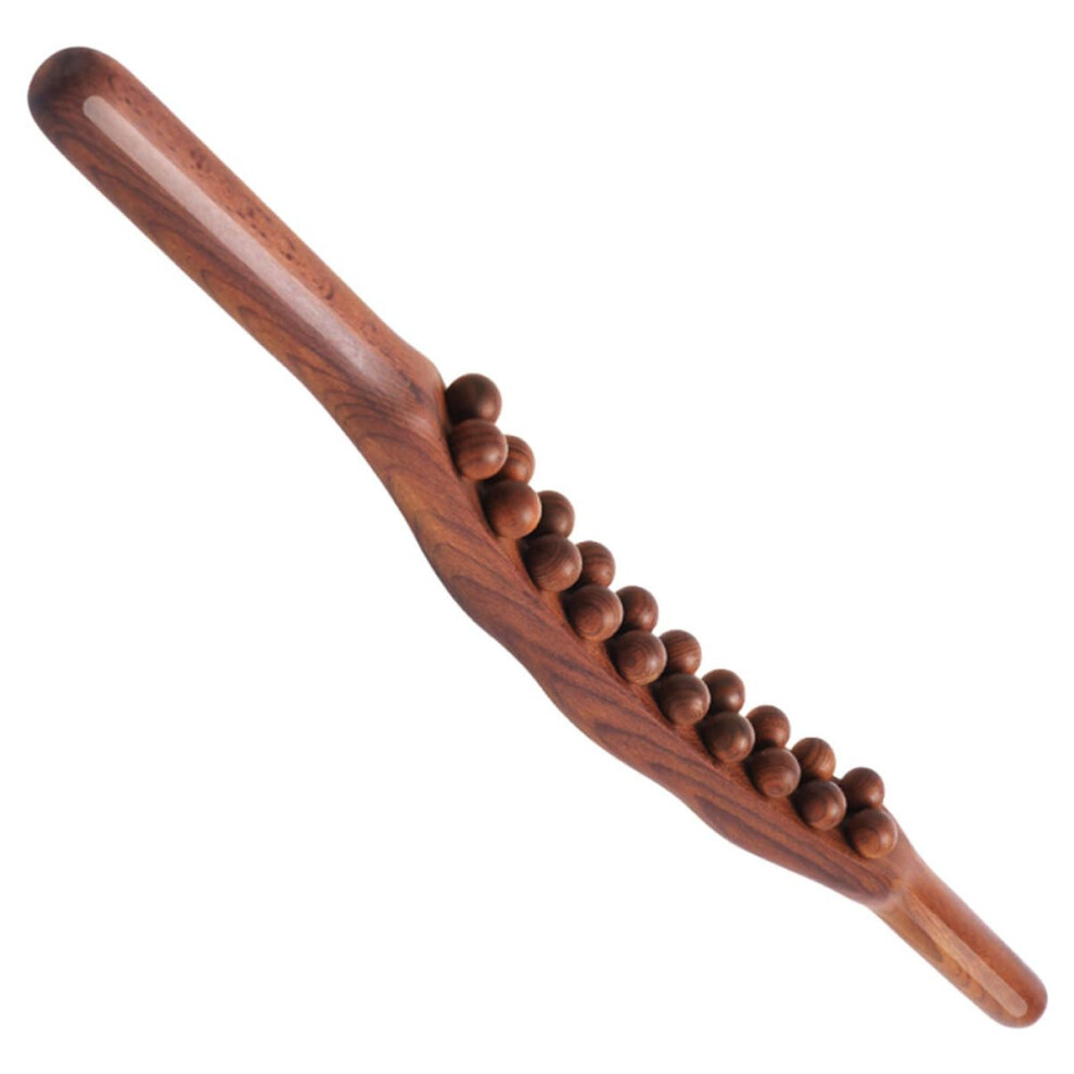 Wooden massage stick for selfcare, massage device to improve blood circulation for face and body, portable and relaxing.
