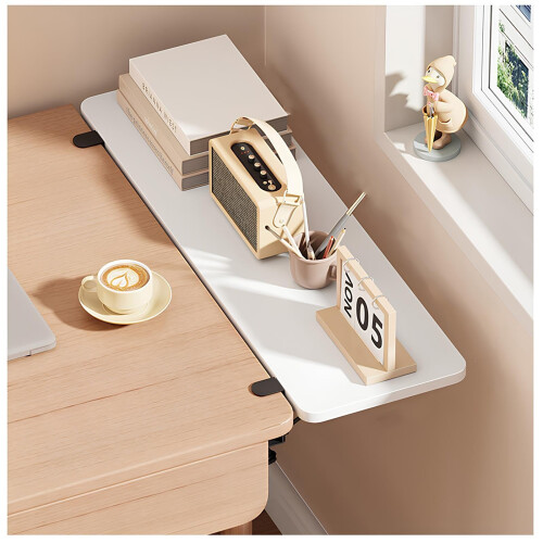 Folding WallMounted Desk Extension Panel, Retractable Keyboard Tray (White, 40 x 20 cm)