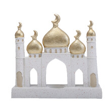 Gold and White Mosque Tower Model Ornament Ramadans-B.