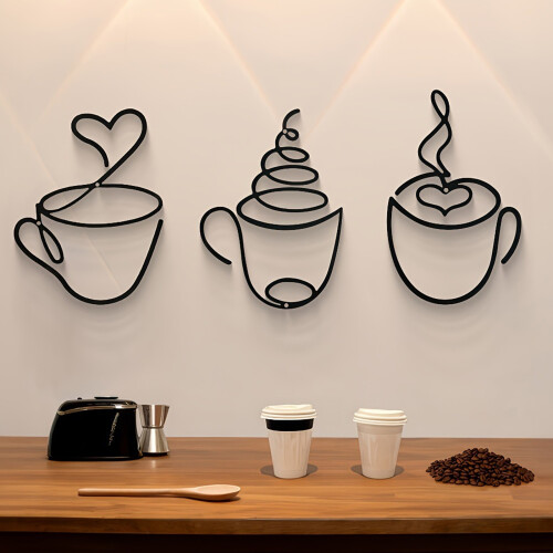 Metall-Kaffee-Dekorationen, Schild,-dreiteiliges Set 1