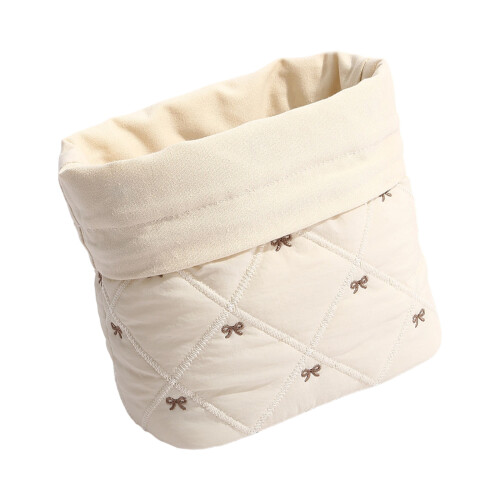 Elegant Cosmetic Storage Solution Featuring Bowknot-beige1
