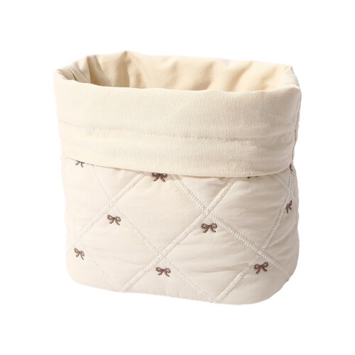 Multipurpose Bowknot Shape Cosmetic Bag Large Space-beige1