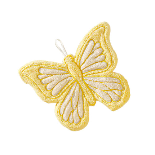 Corals Fleece Butterfly Hand Towel Soft Quick Dry-Yellow