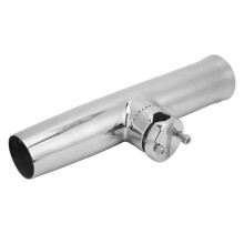 Portacanna da pesca in acciaio inox con morsetto, regolabile per montaggio verticale o orizzontale, resistente all'acqua salata con drenaggio.