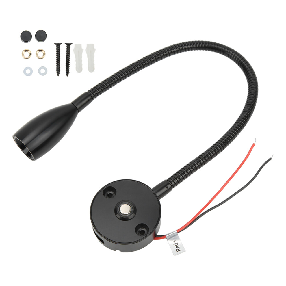 Led Reading Touch Dimmable Flexible Gooseneck Wall Lamp With Usb Charger Port Stepless Dimming Aluminum Alloy Material For Rv Boat And Camper Light 9358999950310