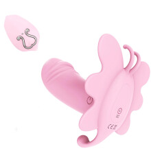 Erotic Butterfly Vibrator, Compact Vibrator for Women, Flirting Accessory (Pink)