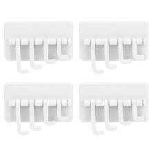 Ganchos giratorios autoadhesivos con fuerte adhesivo y gran capacidad de carga para paredes de baño, cocina, dormitorio y detrás de puertas (4