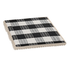 Black Plaid Paper Napkins For Party Supplies, 100 Pack 6.5" X 6.5" Cocktail Napkins, Create A Festive Theme For Birthday, Wedding Or Baby Shower, Reli