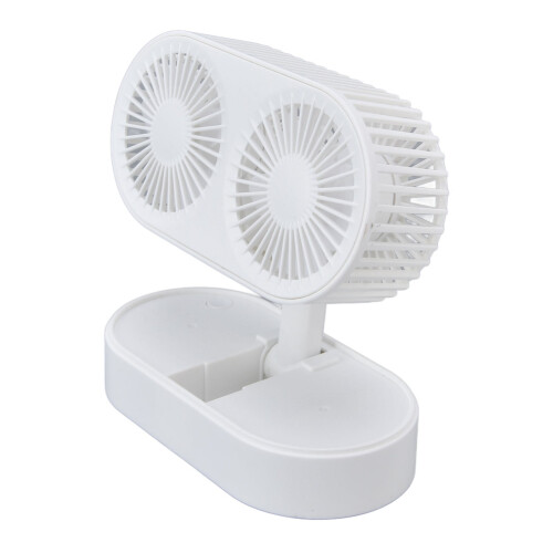 Desktop Double Fan, 135 Adjustable Handheld Fan, White, 1200mAh