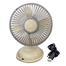 Adjustable Tilt Desk Fan With Low Noise Operation, Portable Design, Silver Beige Color, Rechargeable Desk Fan For Home Office And Travel Use