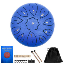 (Blue) 11 Tone 6 Inch C Tone Steel Tongue Drum Musical Instruments