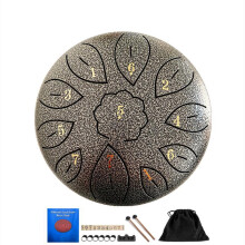 (Silver) 11 Tone 6 Inch C Tone Steel Tongue Drum Musical Instruments