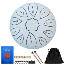(White) 11 Tone 6 Inch C Tone Steel Tongue Drum Musical Instruments