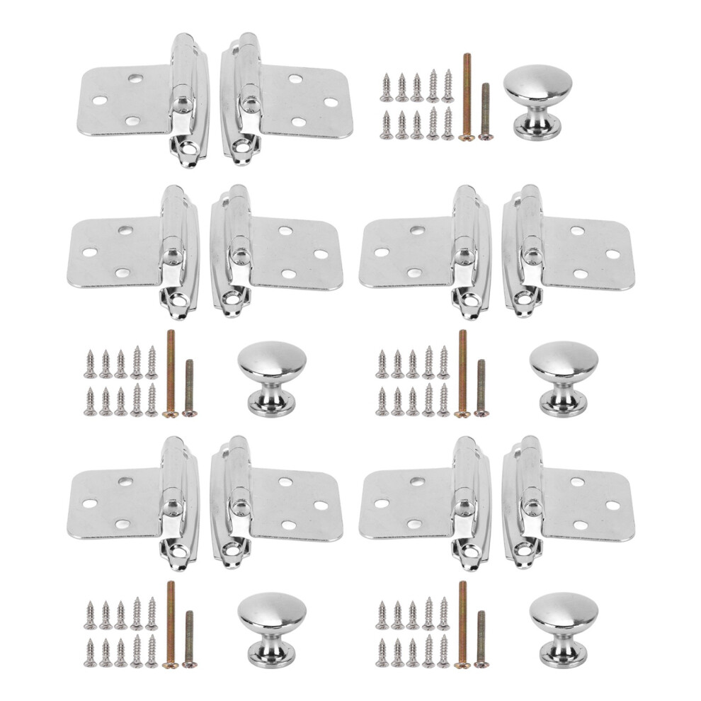 Brushed Nickel Finish Cabinet Hinges Self Closing Semi Concealed Hinges Face Mount Variable Overlay Sturdy Stainless Steel For Bathroom Office Rvs 9437117469313