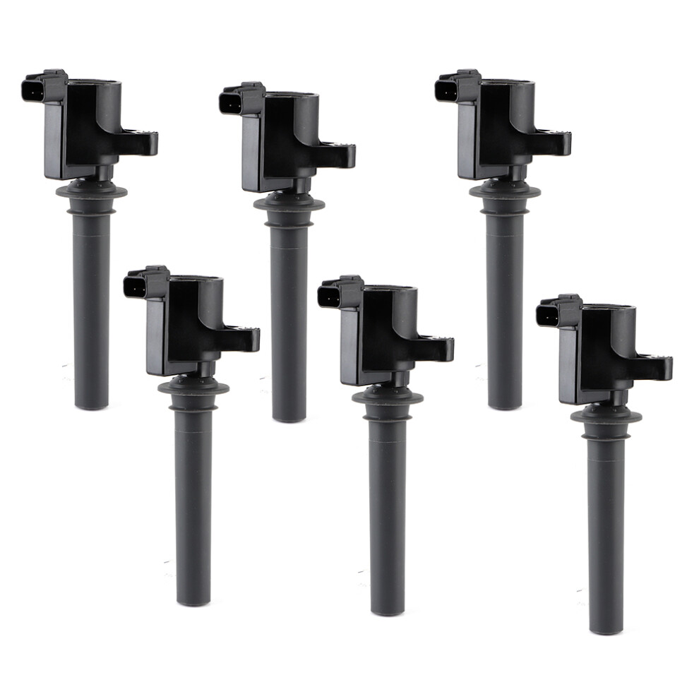 Set Of 6 Ignition Coils Durable Design Reliable Performance Direct Replacement Construction Engine Misfire Solution For Ford Mazda Mercury 3.0L 9437117497248