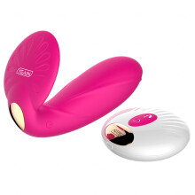 Portable dildo vibrator with 10 modes, heating, remote, for couples