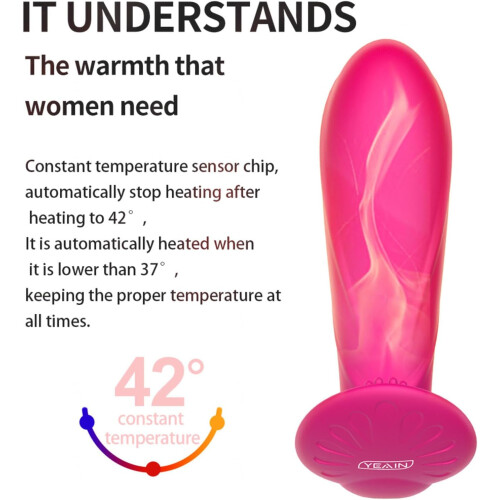 Portable dildo vibrator with 10 modes, heating, remote, for couples 1