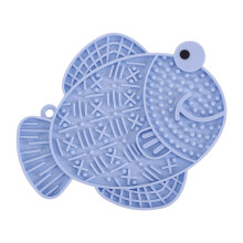 Fischform Slow Feeder Silikon-Futtermatte Pet AntiSpill-Blau