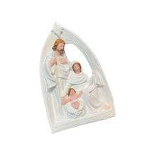 Weihnachtskrippenfiguren, stabile Krippenszene aus Harz, Heilige