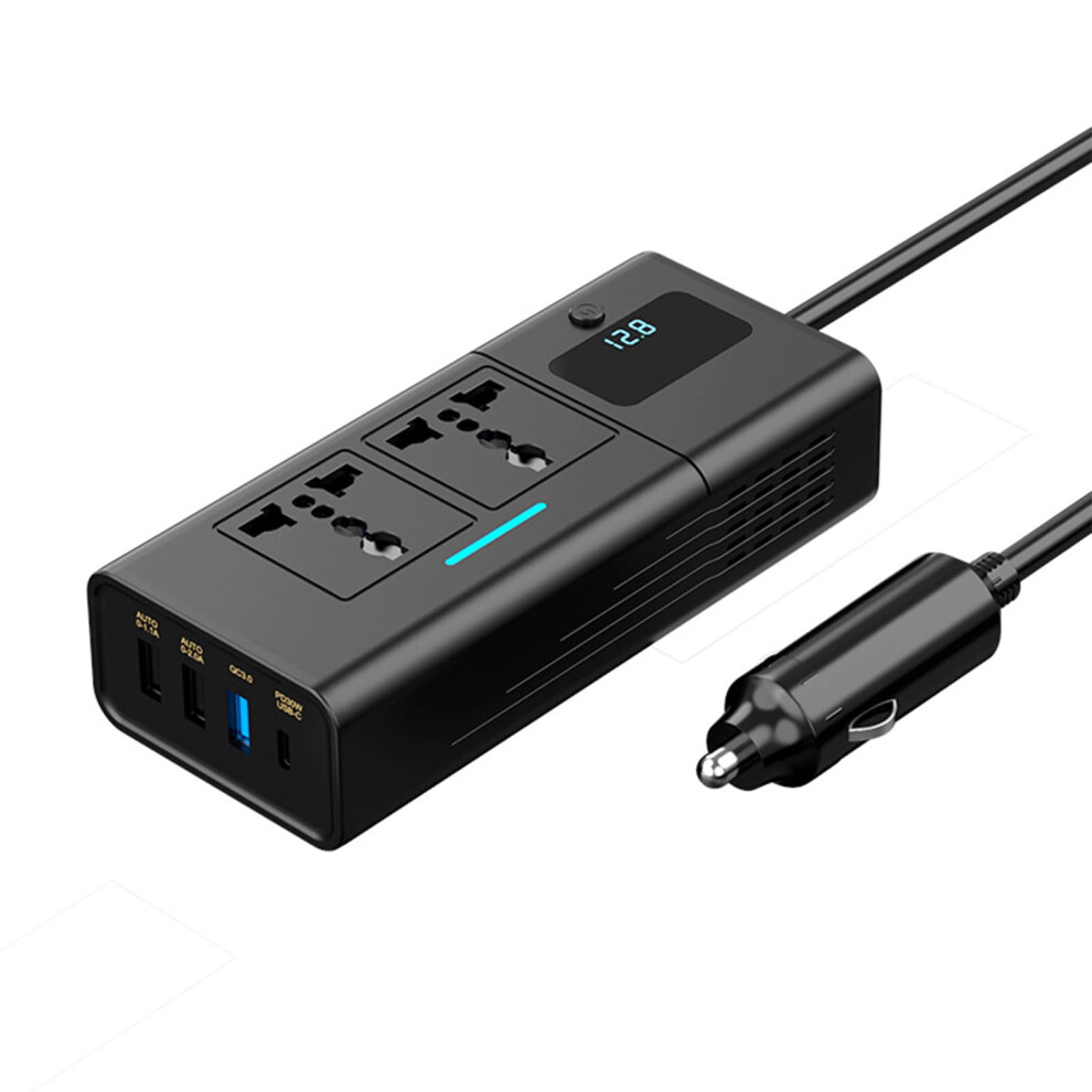 Car Power Inverter Dc12v To 220V, 200W Portable With 4 Usb Ports Car Adapter Plug Outlet Converter 9426802231649