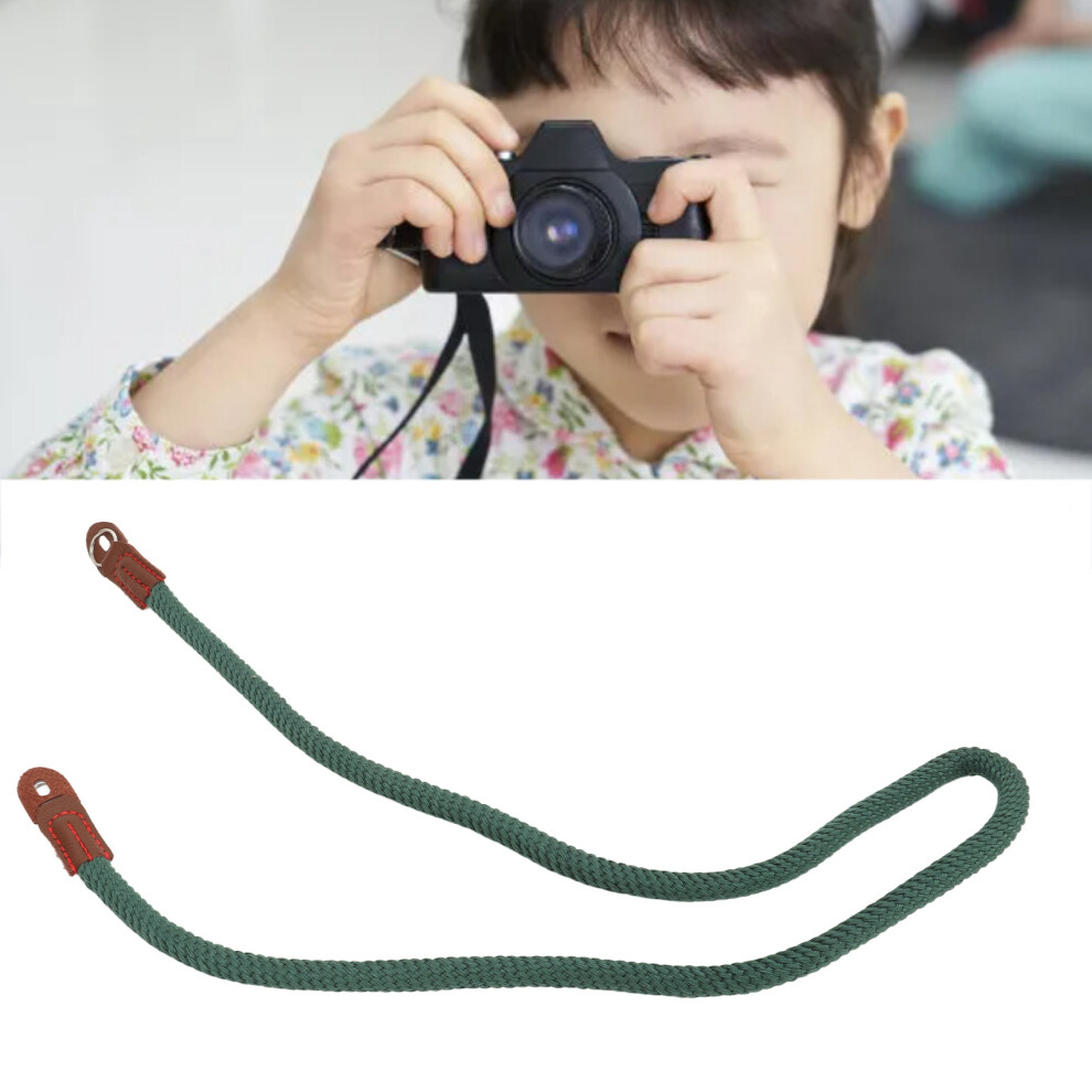 Cotton Camera Neck Strap Vintage Round Cord For Mini Dslr Cameras Green 3781368877783
