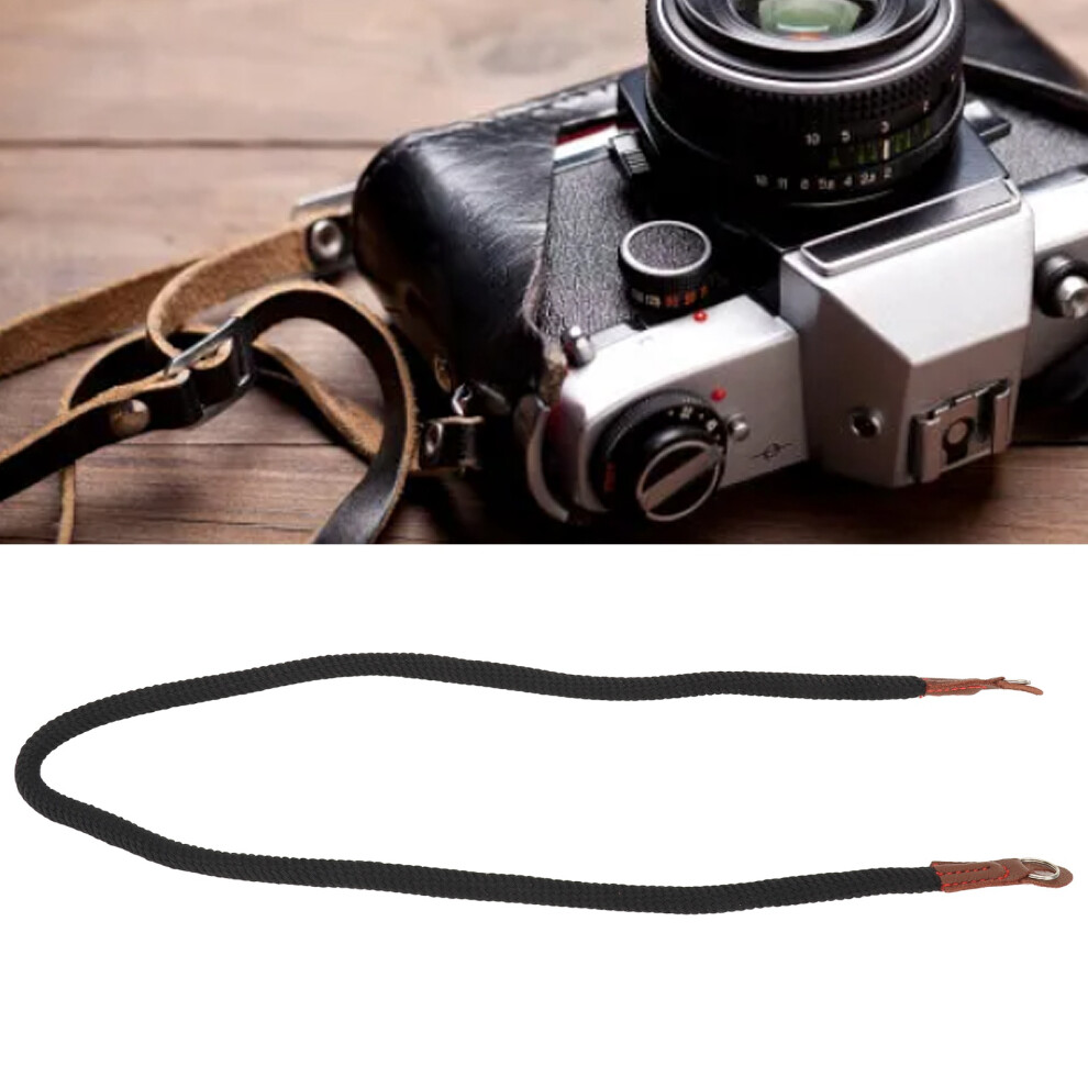 Vintage Cotton Round Cord Camera Strap For Mini Dslr 100Cm Black 5001368877797