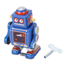 Clockwork Spring Retro Classic Vintage Robot, Nostalgia Design Wind Up Toy For Collectors Durable Tin Metal Decorative Piece With Hand Made Touch