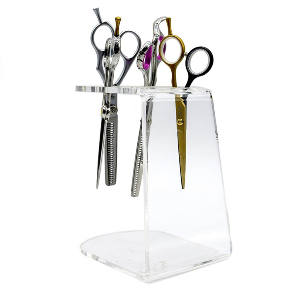 Acrylic Hairdressing Scissors Holder 6 Holes â Clear Barber Tool Organizer for Salon Workspace
