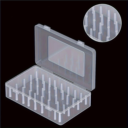 Sewing Basket 42Spool Thread Sorting Box, Portable LargeCapacity Needle and Thread Holder, HandHeld Pink For Adults 1