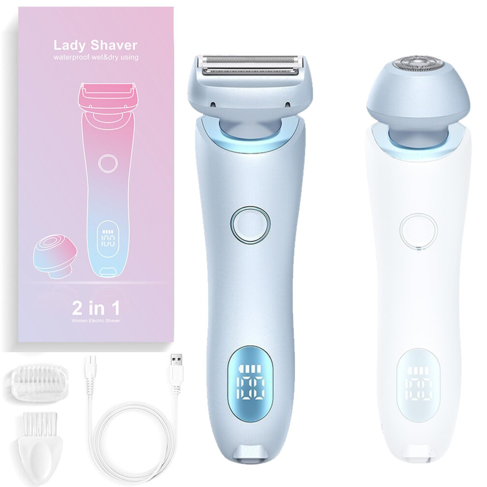 Blue Solys Smooth Shave Razor, 2In1 Wet And Dry Shaver, Waterproof Face Razor (Blue)