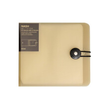 CDDVD Disc Organizer Case Portable 12Piece Storage Box With Sleeve, Buckle and Elastic Band, Transparent Khaki PP Bag
