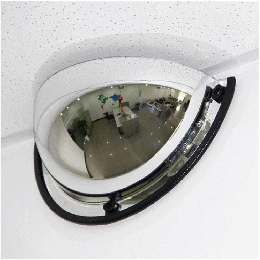 Wideangle Lens Safety Convex Mirror 180 Degree Viewing Angle 1/4Spherical 40 Cm Traffic Safety Mirror Indoor Outdoor 9412369964342