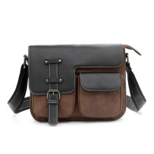 Leather Business Laptop Briefcase For Men Vintage Messenger Bag Waterproof Shoulder Bag MultiPocket Tablet Compatible