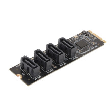 M.2 NVMe to SATA Adapter Card, 4 Port PCIe 3.0 Expansion