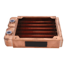 Red Copper Water Cooling Radiator 155x122x29mm with 7mm Pipe G1/4 Thread
