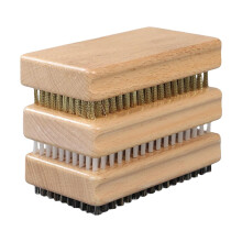 3Pcs Wood Snowboard Waxes Kits With Nylon Brush, Horsehair Brush, And Brass Brush For Waxing