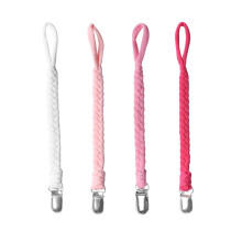 4 Pieces Dummy Chain Cotton Dummy Strap Dummy Chains Clips for Newborn Girls and Boys (LA13)