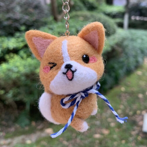 Portable Easy Wool Felt-Squinting Corg English version tuto 1
